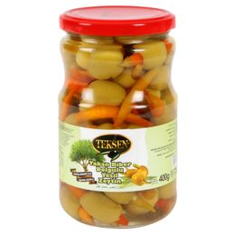 Teksen 400 gr Yakan Biberli Yeşil Zeytin