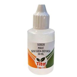 Tito 30 ml Sıvı Suda Çözünür Mavi Gıda Renklendiricisi