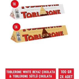 Toblerone 100 gr White Beyaz Çikolata + 100 gr Sütlü Çikolata