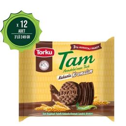 Torku 3'lü 249 gr Tam Kakaolu Kremalım Bisküvi
