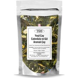 TOS The Organic Spices 100 gr Yeşil Çay | Calendula ve Gül Aromalı Çay
