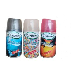 Tropicana Air Freshener Anti Tobacco 260 ml + Bubble Gum 260 ml + Tropikal 260 ml Otomatik Makine Yedek Parfüm Spreyi Oda Kokusu