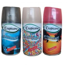 Tropicana Air Freshener Anti Tobacco 260 ml  + Buble Gum 260 ml + Soft Kokular 260 ml Otomatik Makine Yedek Parfüm Spreyi Oda Kokusu