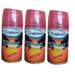 Tropicana Air Freshener Bahar Kokuları Tropical Otomatik Makine Yedek Parfüm Spreyi 260 ml x 3 Adet Oda Kokusu