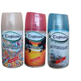 Tropicana Air Freshener Bubble Gum 260 ml  + 260 ml Tropikal + 260 ml Soft Otomatik Makine Yedek Parfüm Spreyi Oda Kokusu