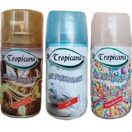 Tropicana Air Freshener Musk Misk 260 ml + Soft Hafif 260 ml + Bubble Gum Koku 260 ml Parfüm Sprey Oda Kokusu