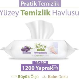 Turco 12x100 Lavanta Doğadan Pratik Yüzey Temizlik Havlusu
