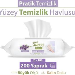 Turco 2x100 Lavanta Doğadan Pratik Yüzey Temizlik Havlusu