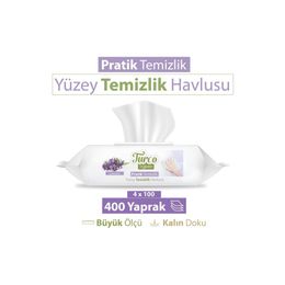 Turco 4x100 Lavanta Doğadan Pratik Yüzey Temizlik Havlusu