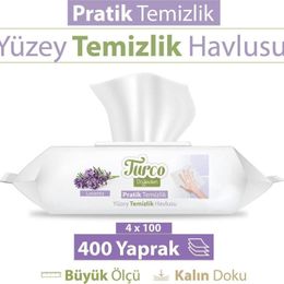Turco 4x100 Lavanta Doğadan Pratik Yüzey Temizlik Havlusu