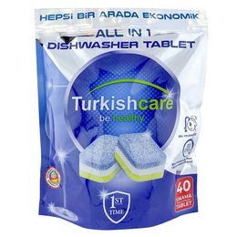 Turkishcare Hepsi Bir Arada Ekonomik 4x40 Yıkama Bulaşık Deterjanı Premium Tablet