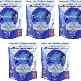 Turkishcare Hepsi Bir Arada Ekonomik 5x40 Yıkama Bulaşık Deterjanı Premium Tablet
