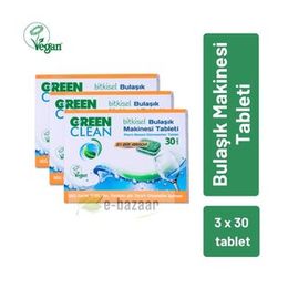 U Green Clean 3x30 adet Bitkisel Bulaşık Makinesi Tableti