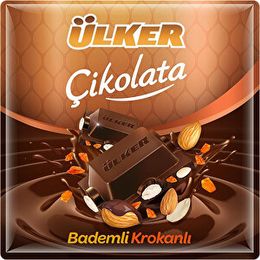 Ülker 60 gr Bal Badem&Krokanlı Sütlü Çikolata