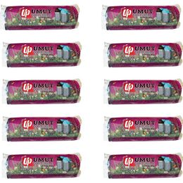 Umut 2 Kat Siyah 600 gr 80x110 cm 10 Adetlik 10 Rulo Endüstriyel Jumbo Çöp Poşeti