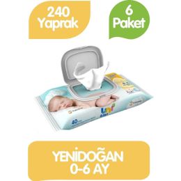 Uni Baby 6x40'lı Yenidoğan Islak Mendil
