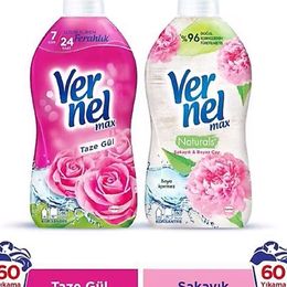 Vernel 2x1.14 lt Max Taze Gül Beyazlar ve Renkliler İçin Konsantre Yumuşatıcı