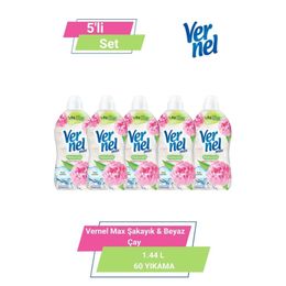 Vernel Max Beyaz Çay Şakayık 5x1440 ml Çamaşır Yumuşatıcı