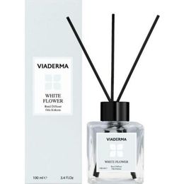 Viaderma 100 ml Kare Şişe Beyaz Çiçek Esansı Bambu Çubuklu Oda Kokusu