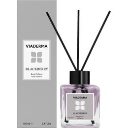 Viaderma 100 ml Kare Şişe Böğürtlen Esansı Bambu Çubuklu Oda Kokusu