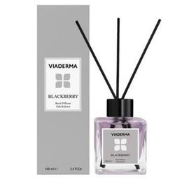 Viaderma 100 ml Kare Şişe Böğürtlen Esansı Bambu Çubuklu Oda Kokusu