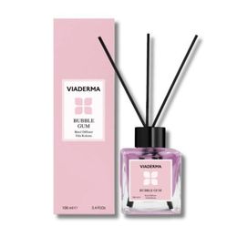 Viaderma 100 ml Kare Şişe BubbleGum Esansı Bambu Çubuklu Oda Kokusu