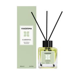 Viaderma 100 ml Kare Şişe Gardenya Esansı Bambu Çubuklu Oda Kokusu