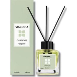 Viaderma 100 ml Kare Şişe Gardenya Esansı Bambu Çubuklu Oda Kokusu