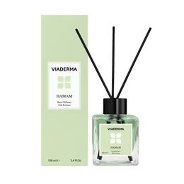 Viaderma 100 ml Kare Şişe Hamam Esansı Bambu Çubuklu Oda Kokusu