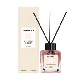 Viaderma 100 ml Kare Şişe Japon Kiraz Esası Bambu Çubuklu Oda Kokusu