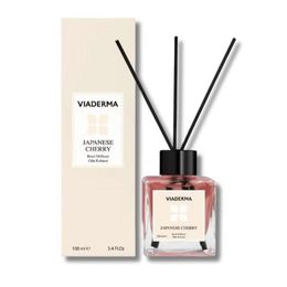 Viaderma 100 ml Kare Şişe Japon Kiraz Esası Bambu Çubuklu Oda Kokusu