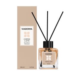 Viaderma 100 ml Kare Şişe Kahve Esansı Bambu Çubuklu Oda Kokusu