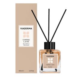 Viaderma 100 ml Kare Şişe Kahve Esansı Bambu Çubuklu Oda Kokusu