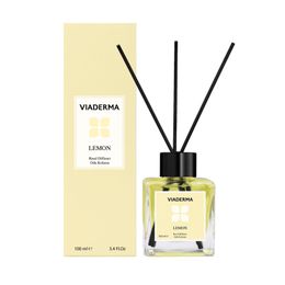 Viaderma 100 ml Kare Şişe Limon Esansı Bambu Çubuklu Oda Kokusu