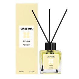 Viaderma 100 ml Kare Şişe Limon Esansı Bambu Çubuklu Oda Kokusu