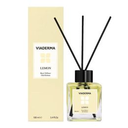 Viaderma 100 ml Kare Şişe Limon Esansı Bambu Çubuklu Oda Kokusu