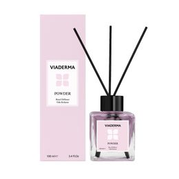 Viaderma 100 ml Kare Şişe Pudra Esas Bambu Çubuklu Oda Kokusu