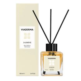Viaderma 100 ml Kare Şişe Yasemin Esansı Bambu Çubuklu Oda Kokusu