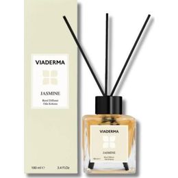 Viaderma 100 ml Kare Şişe Yasemin Esansı Bambu Çubuklu Oda Kokusu