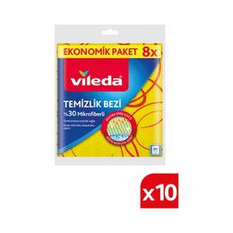 Vileda 10x8'li 30% Sarı Mikrofiberli Mutfak Bezi