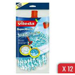 Vileda 12'li SuperMocio Mikrofiber Pamuk Dokulu Yedek Paspas