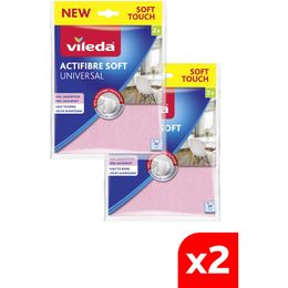 Vileda 2x2'li Gri Pembe Actifiber Mikrofiber Temizlik Bezi