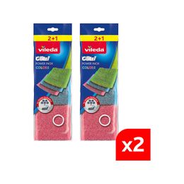 Vileda 2x3'lü Power Inox Colors Çelik Bulaşık Sünger