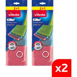 Vileda 2x3'lü Power Inox Colors Çelik Bulaşık Sünger