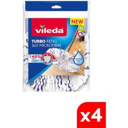 Vileda 4 Paket Turbo 3in1 Extra Pedli Mikrofiber Yedek Paspas