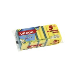 Vileda 5 Paket Yeşil Oluklu Hijyenik Bulaşık Süngeri