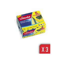 Vileda 5'li Ekonomik Paket 3 Adet Yeşil Düz Sünger