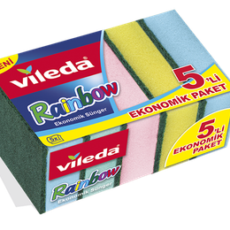Vileda 5'li Rainbow Bulaşık Süngeri