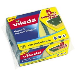Vileda 5'li Yeşil Düz Sünger
