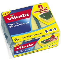 Vileda 5'li Yeşil Klasik Düz Sünger